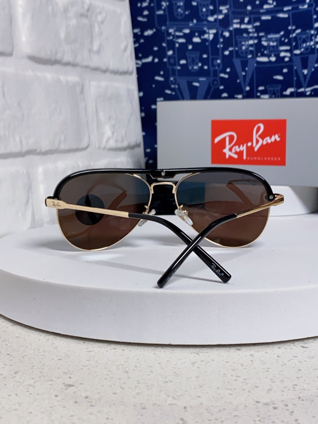 Ray-Ban RB3409 Polarized Aviator Blue Lens Sunglasses for Men - 399532 - detail image 3