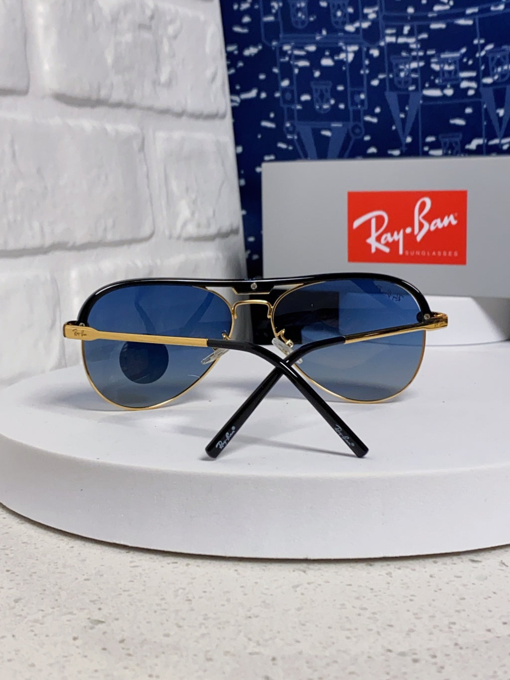 Ray-Ban RB3409 Polarized Aviator Blue Lens Sunglasses for Men - 433114 - detail image 3