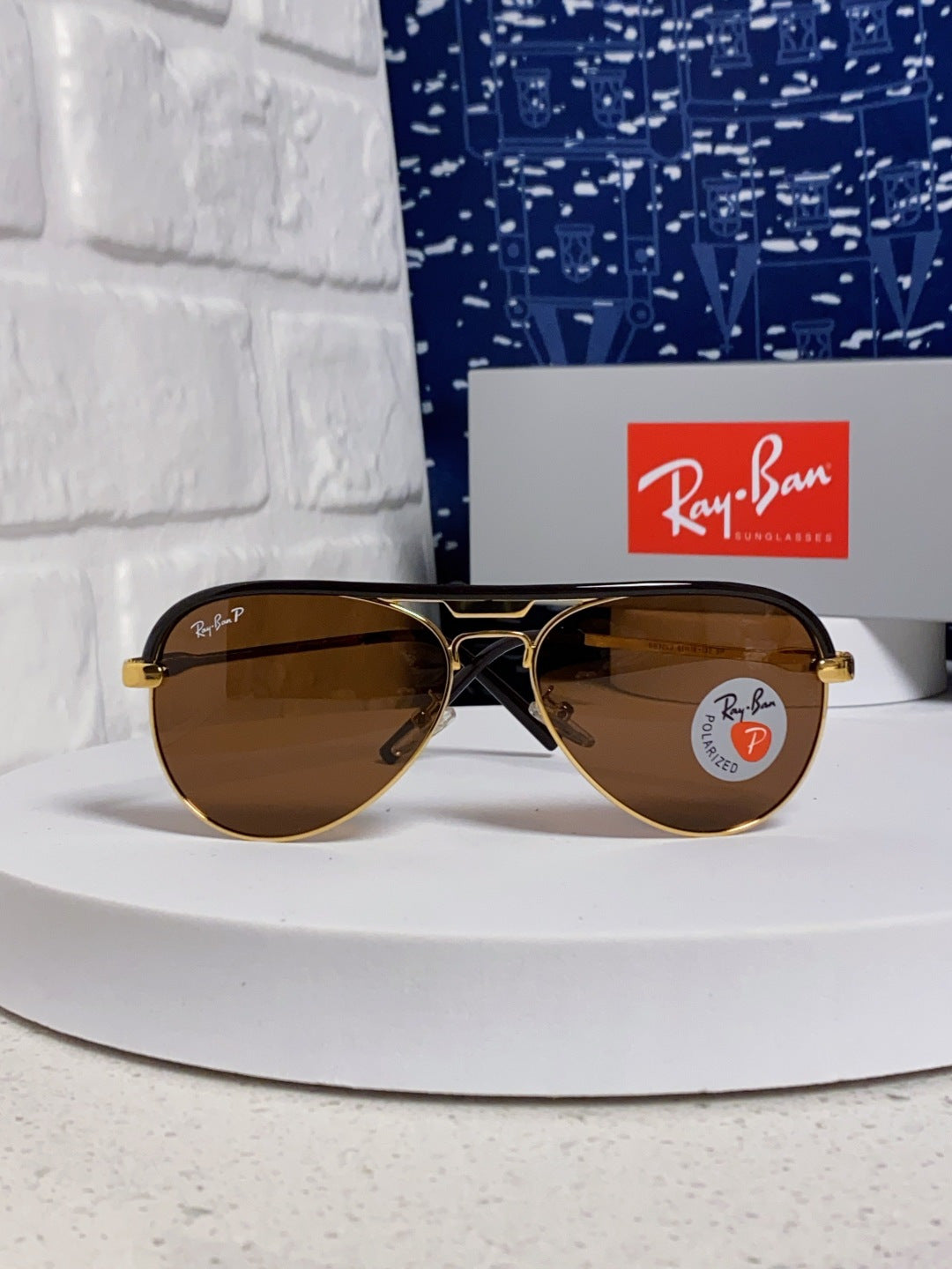 Ray-Ban RB3409 Polarized Aviator Brown Lens Sunglasses for Men - 399534 - detail image 2