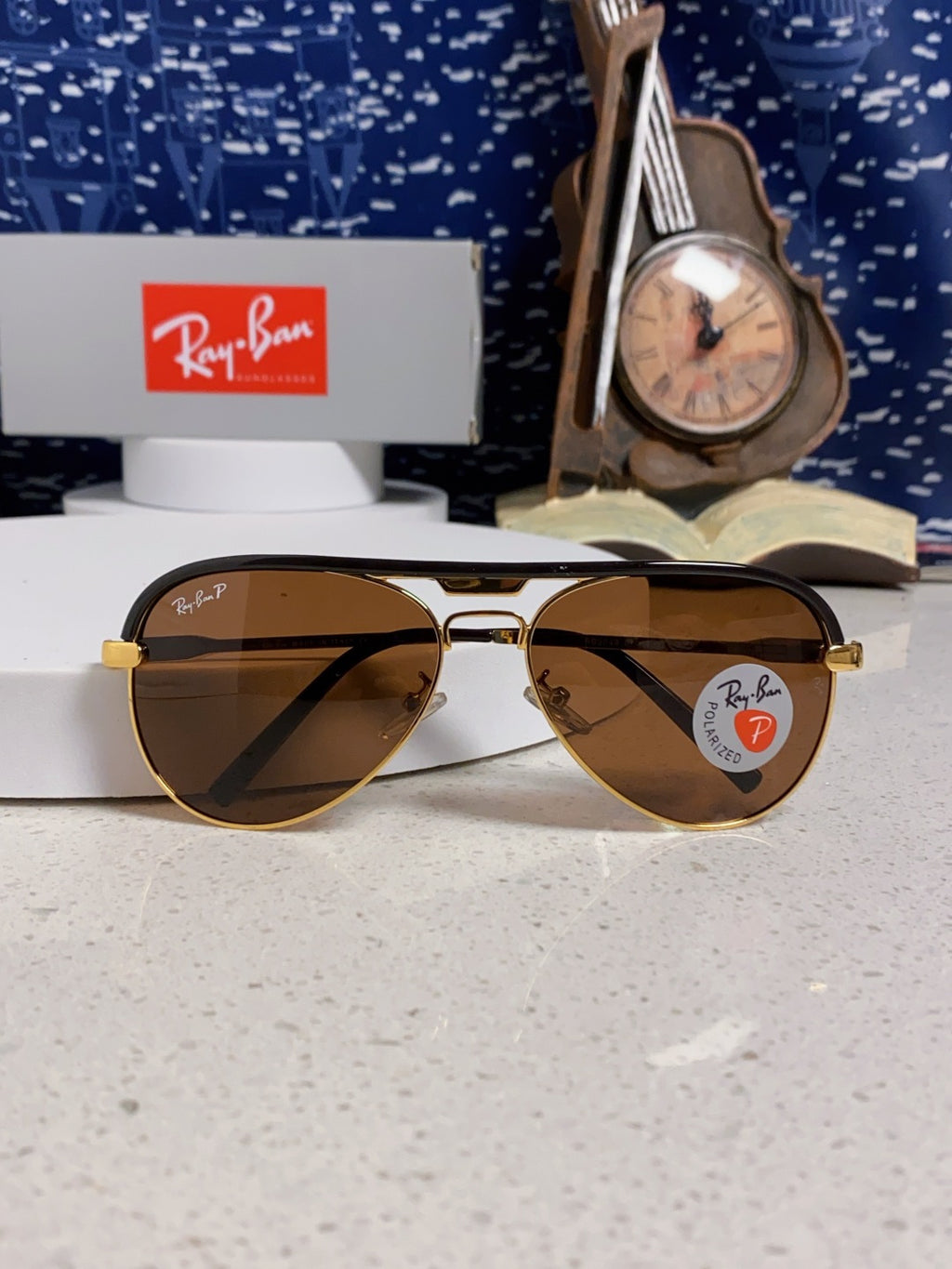 Ray-Ban RB3409 Polarized Aviator Brown Lens Sunglasses for Men - detail image 10