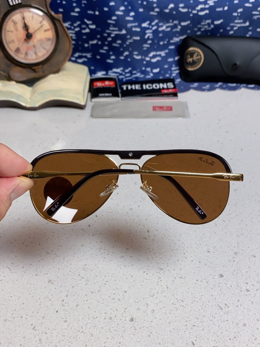 Ray-Ban RB3409 Polarized Aviator Brown Lens Sunglasses for Men - 399534 - detail image 5