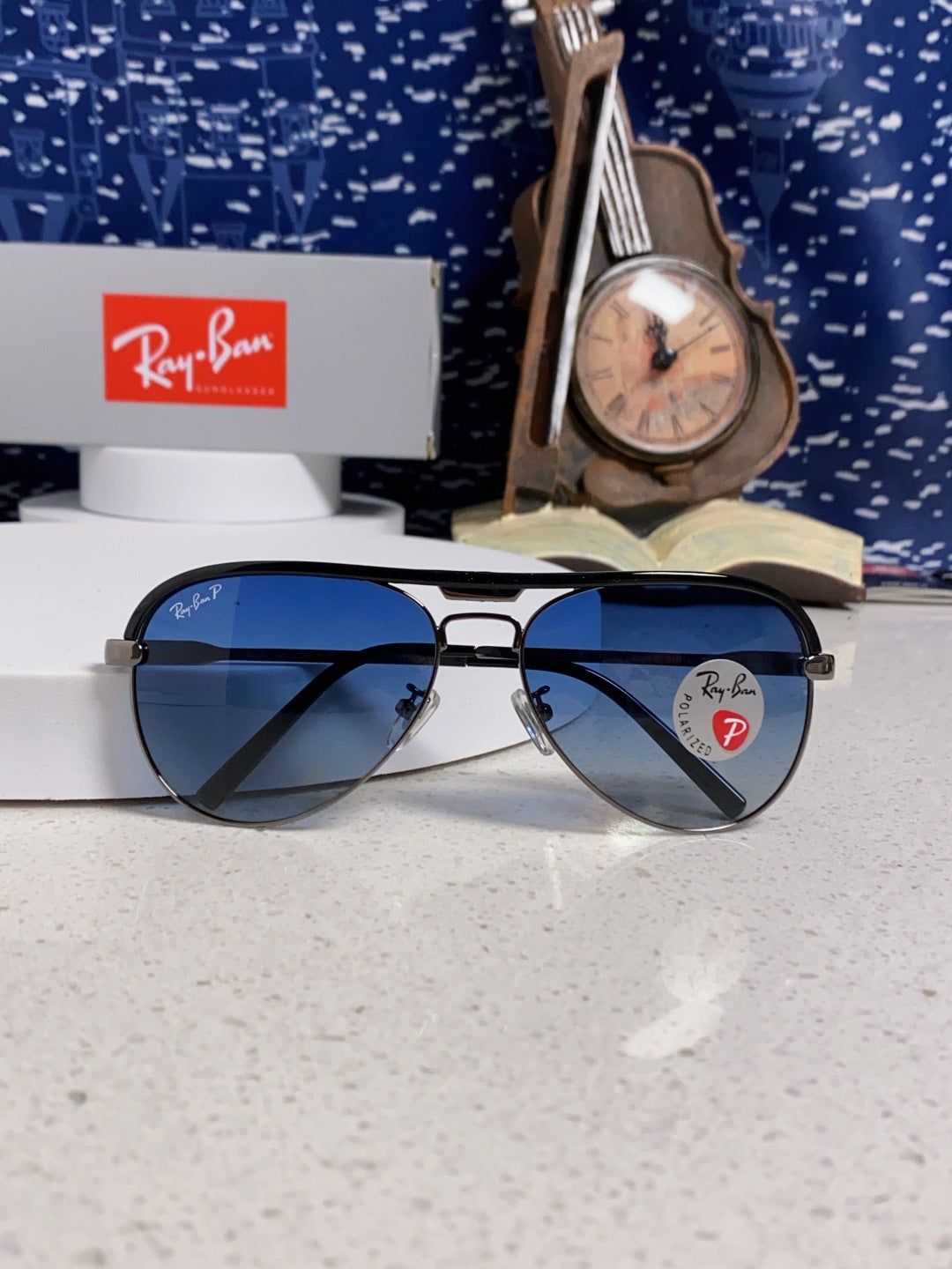 Ray-Ban RB3409 Polarized Aviator Blue Lens Sunglasses for Men - 433116 - detail image 10