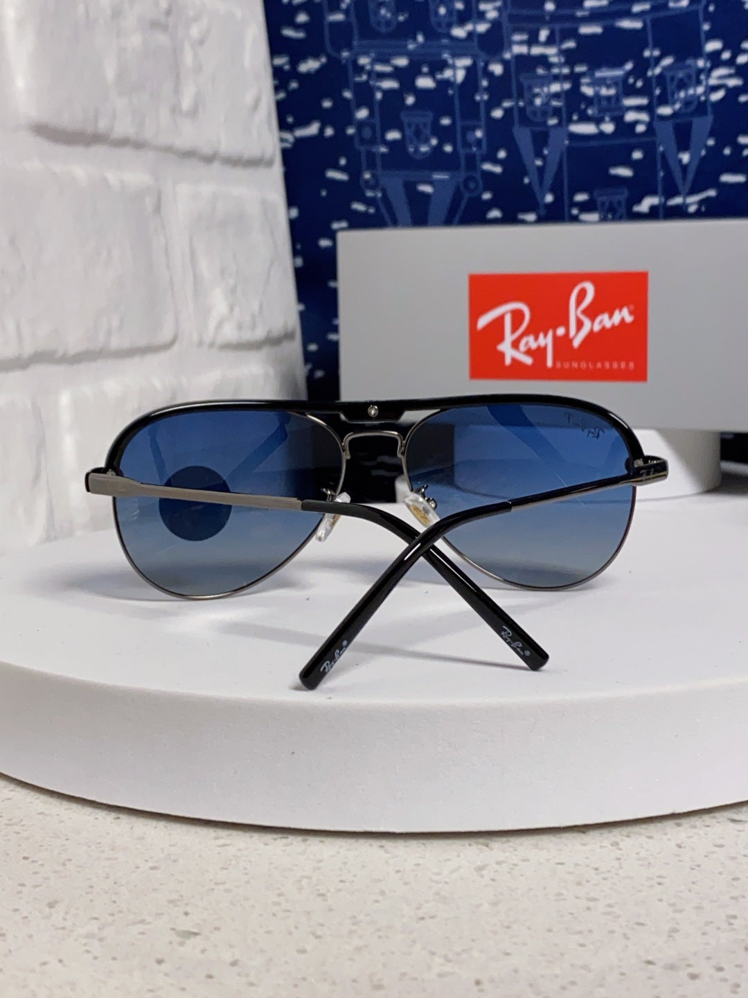 Ray-Ban RB3409 Polarized Aviator Blue Lens Sunglasses for Men - 433116 - detail image 3