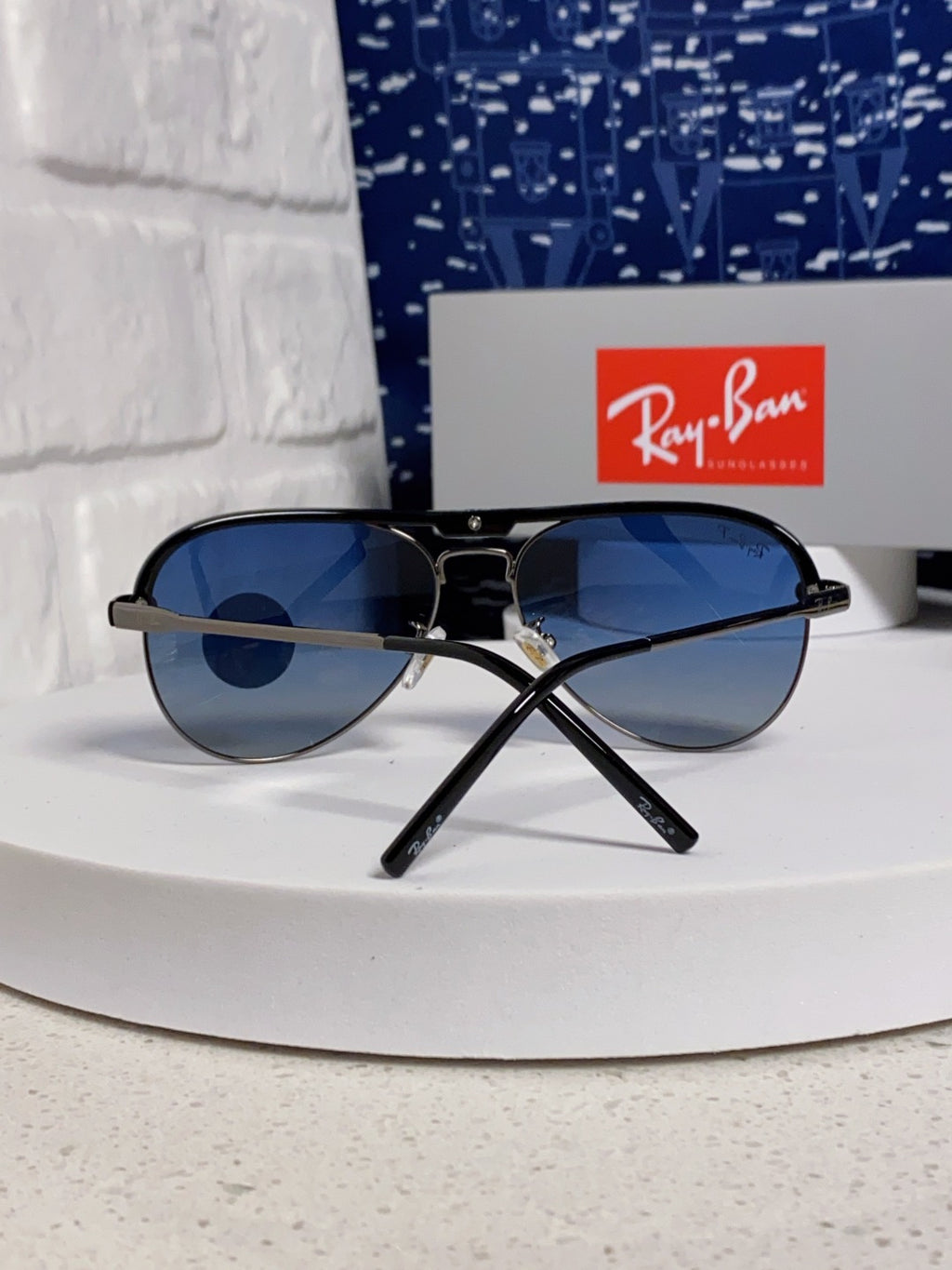 Ray-Ban RB3409 Polarized Aviator Blue Lens Sunglasses for Men - 399535 - detail image 3
