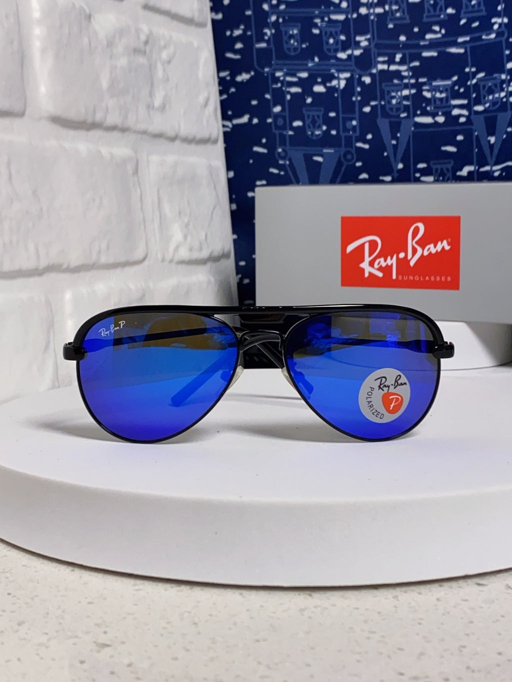 Ray-Ban RB3409 Polarized Aviator Blue Lens Sunglasses for Men - 399536 - detail image 2