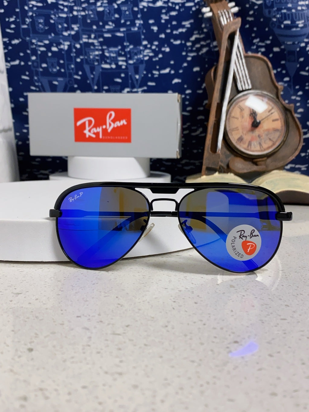 Ray-Ban RB3409 Polarized Aviator Blue Lens Sunglasses for Men - 399536 - detail image 10
