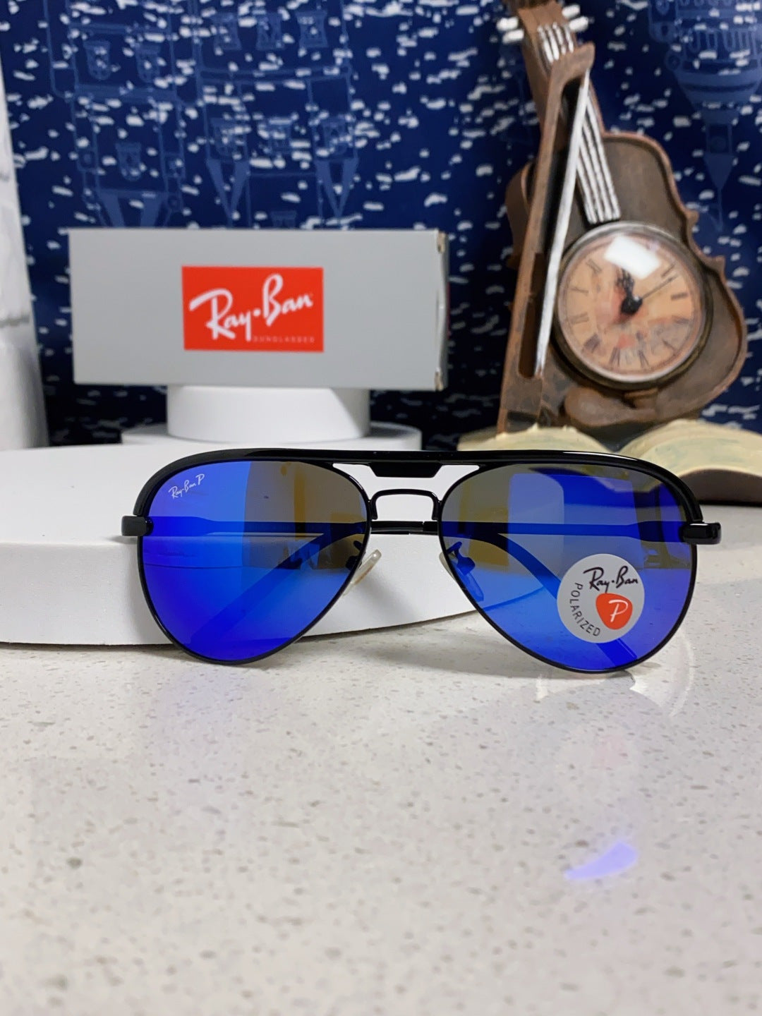 Ray-Ban RB3409 Polarized Aviator Blue Lens Sunglasses for Men - 399536 - detail image 10