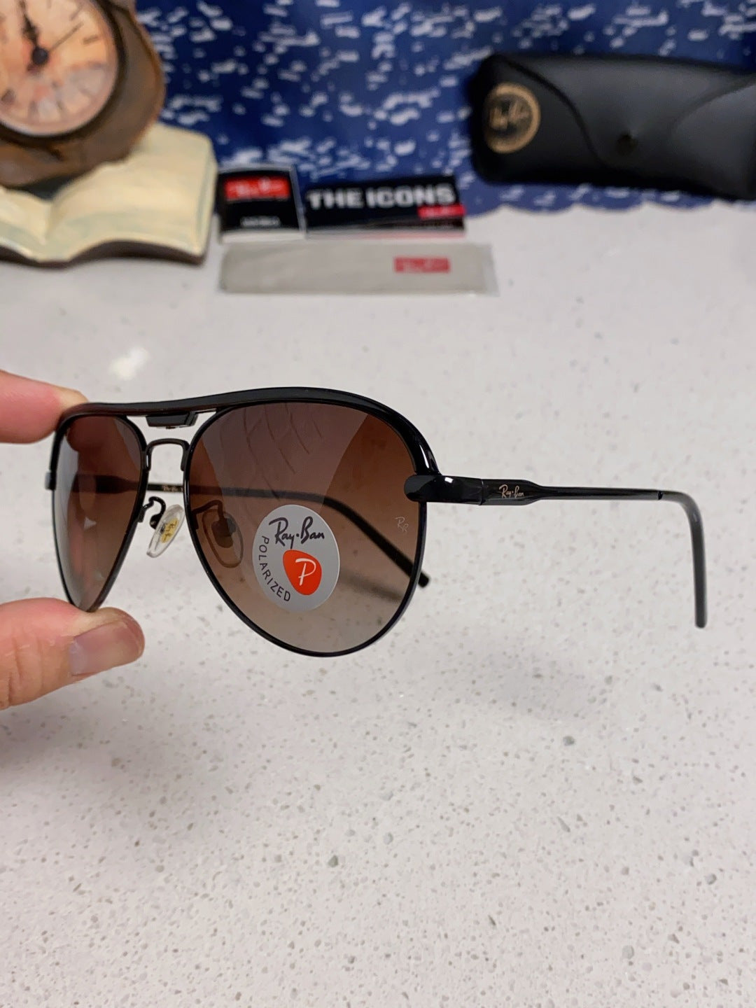 Ray-Ban RB3409 Polarized Aviator Silver Lens Sunglasses for Men - 433118 - detail image 6