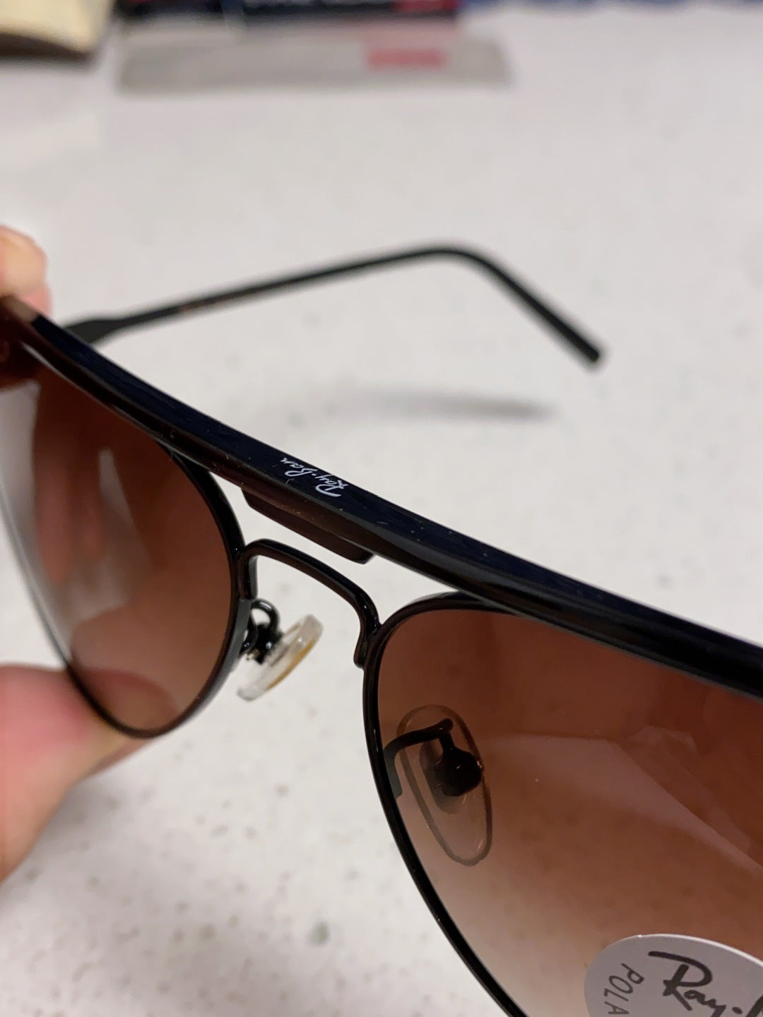 Ray-Ban RB3409 Polarized Aviator Silver Lens Sunglasses for Men - 399537 - detail image 8