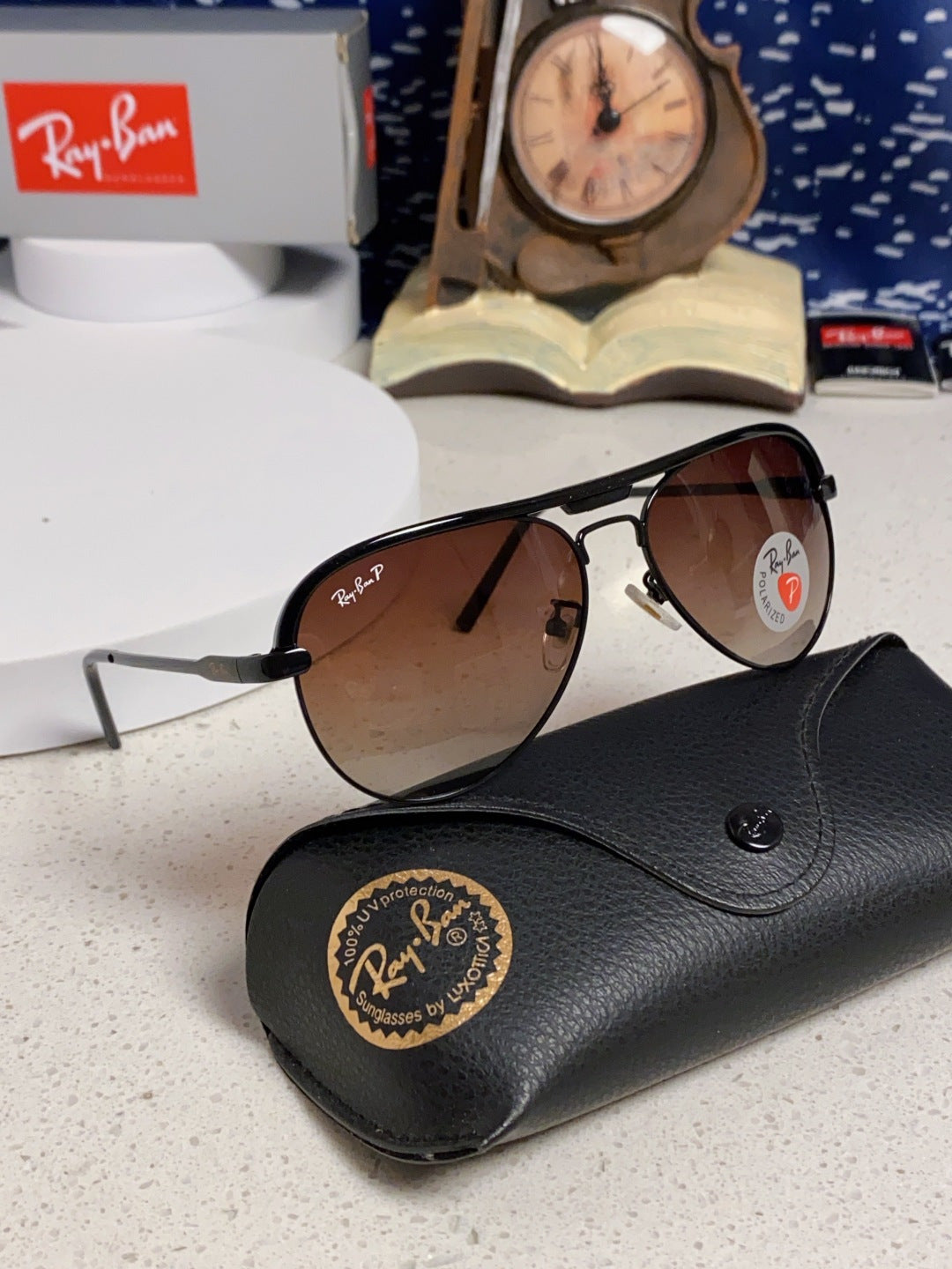 Ray-Ban RB3409 Polarized Aviator Silver Lens Sunglasses for Men - 399537 - detail image 11