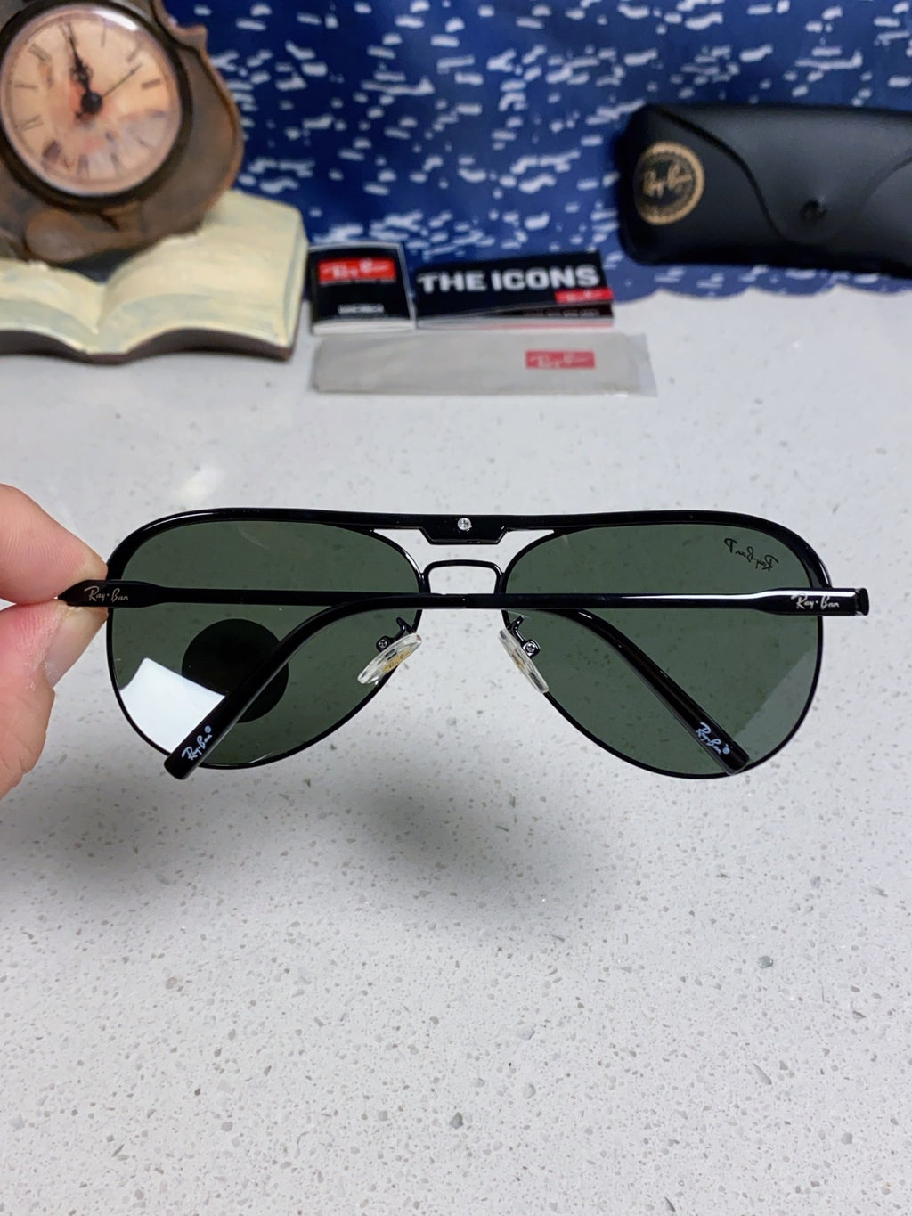 Ray-Ban RB3409 Polarized Aviator Silver Lens Sunglasses for Men - 399538 - detail image 5