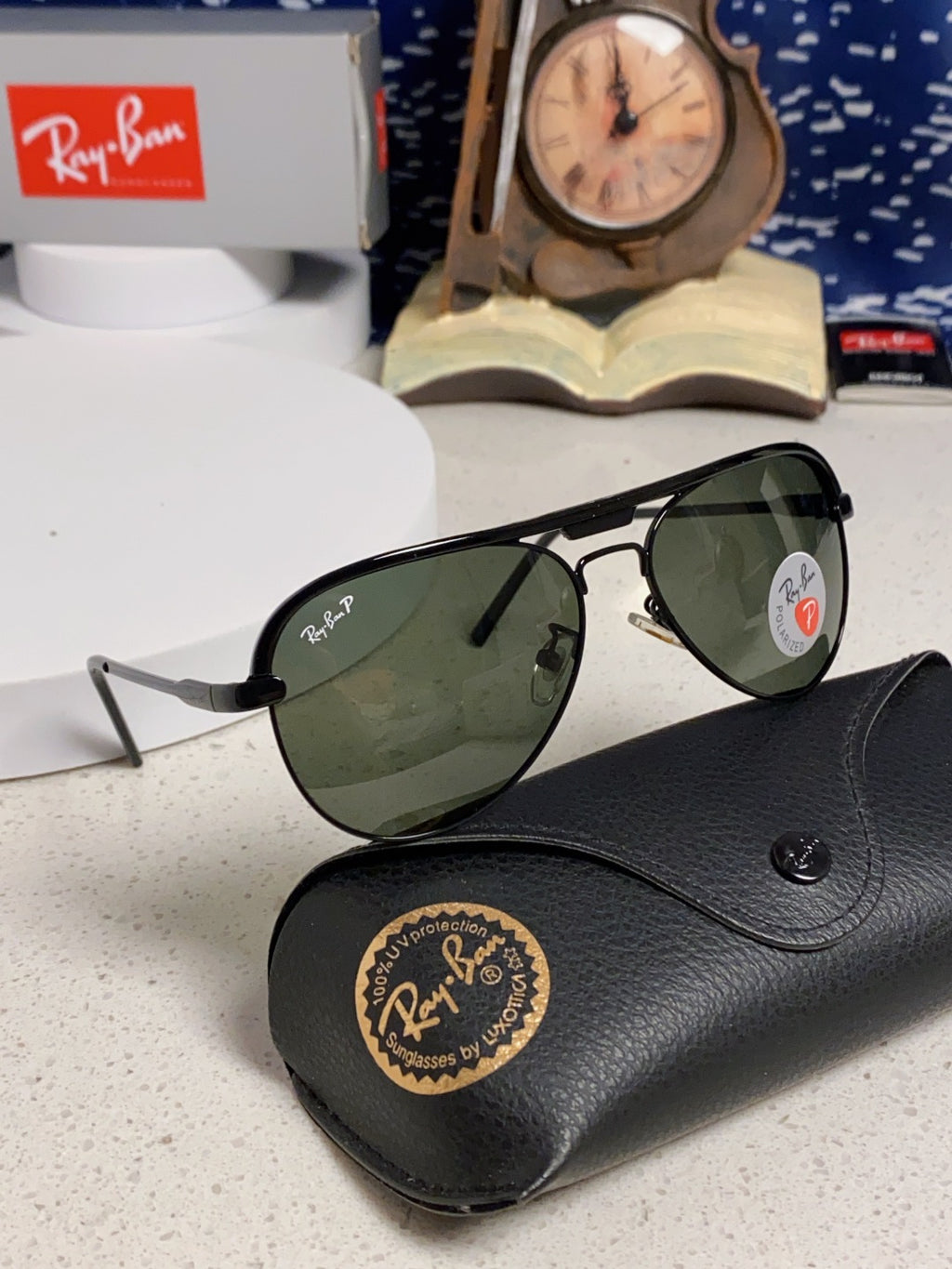 Ray-Ban RB3409 Polarized Aviator Silver Lens Sunglasses for Men - 399538 - detail image 11