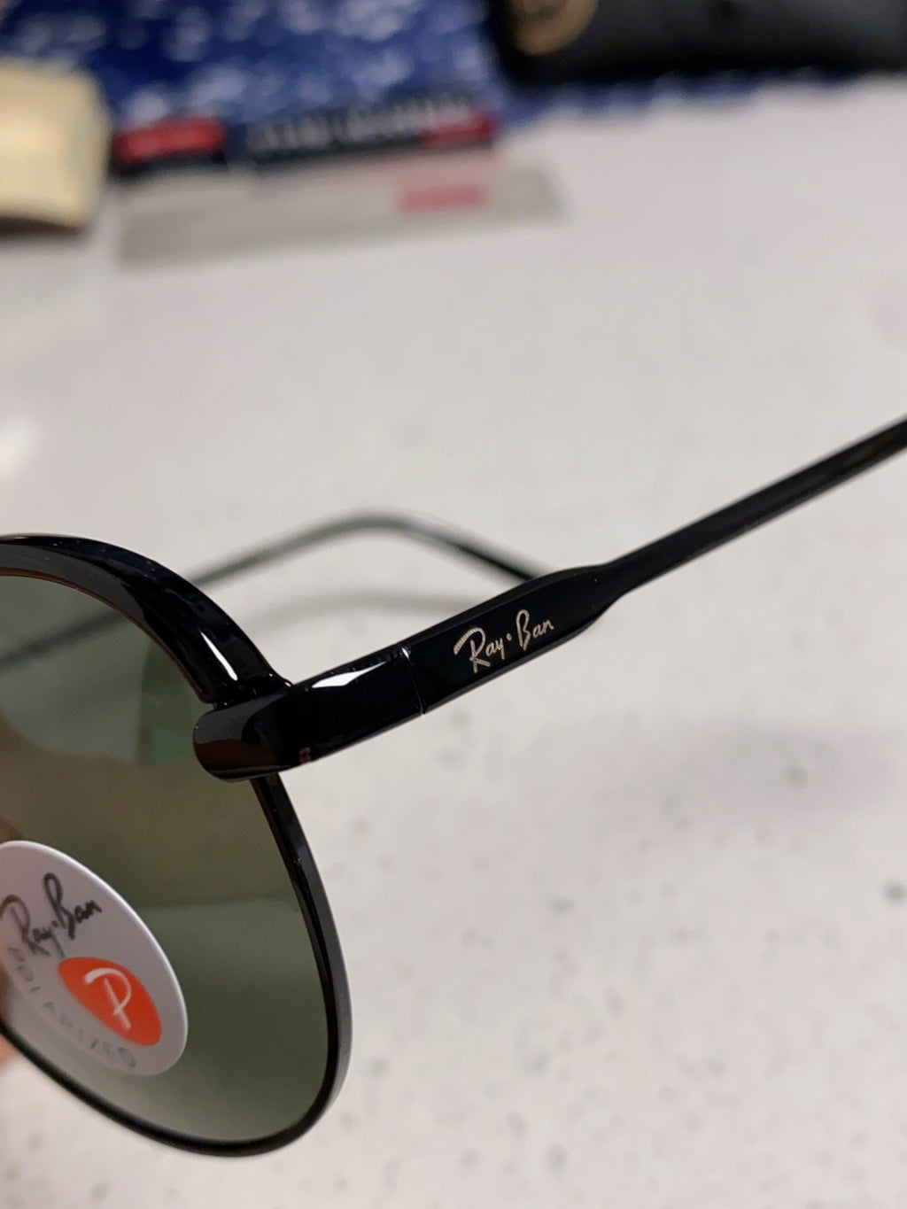 Ray-Ban RB3409 Polarized Aviator Silver Lens Sunglasses for Men - 399538 - detail image 7