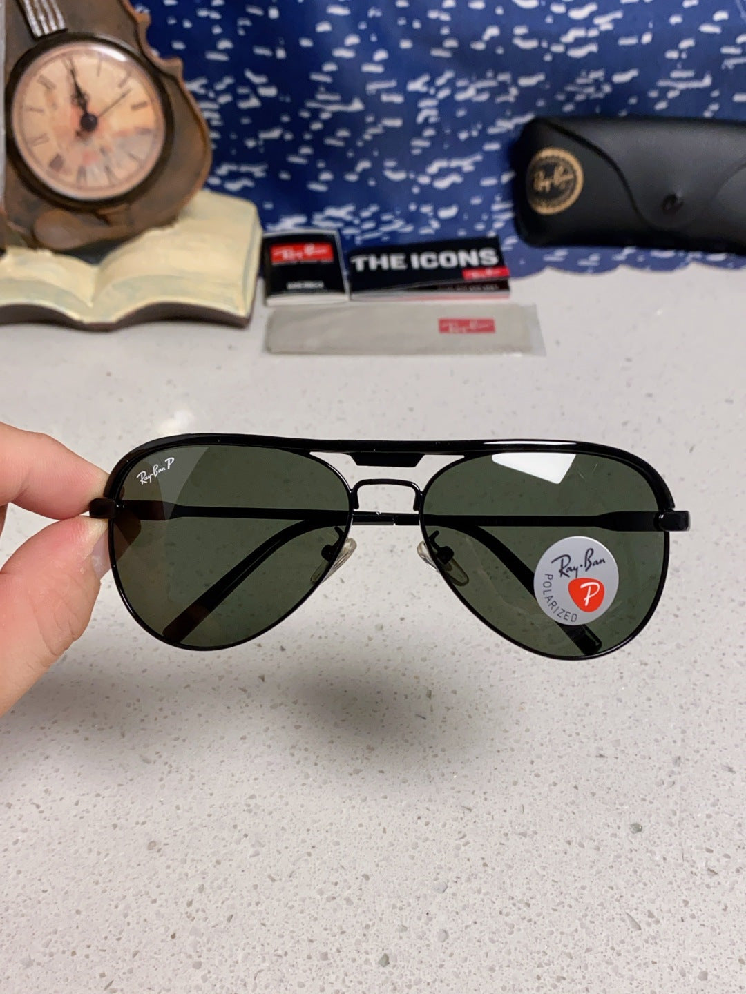 Ray-Ban RB3409 Polarized Aviator Silver Lens Sunglasses for Men - 399538 - detail image 4