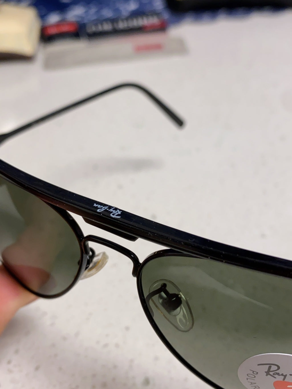 Ray-Ban RB3409 Polarized Aviator Silver Lens Sunglasses for Men - 399538 - detail image 8