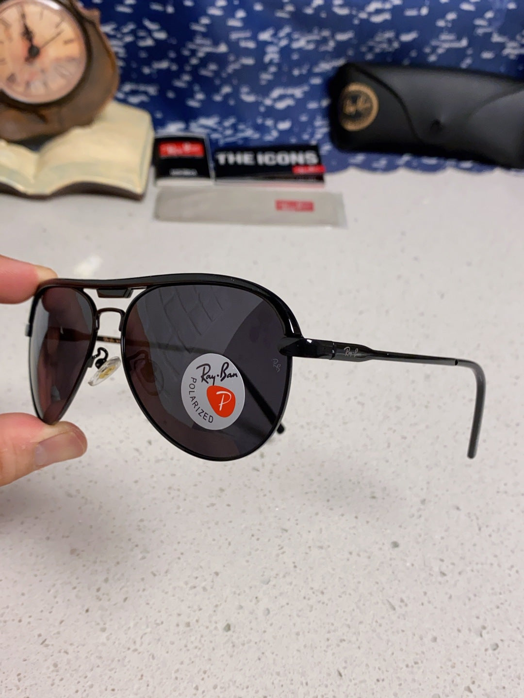 Ray-Ban RB3409 Polarized Aviator Silver Lens Sunglasses for Men - 399539 - detail image 6