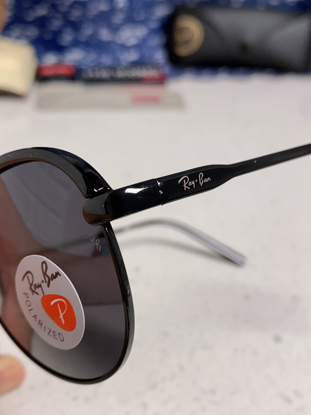 Ray-Ban RB3409 Polarized Aviator Silver Lens Sunglasses for Men - 399539 - detail image 7