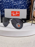 Ray-Ban RB3409 Polarized Aviator Silver Lens Sunglasses for Men