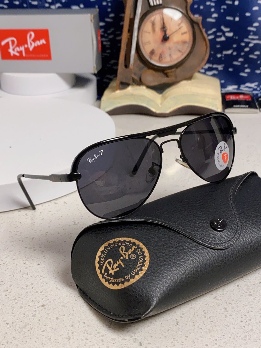 Ray-Ban RB3409 Polarized Aviator Silver Lens Sunglasses for Men - 399539 - detail image 11