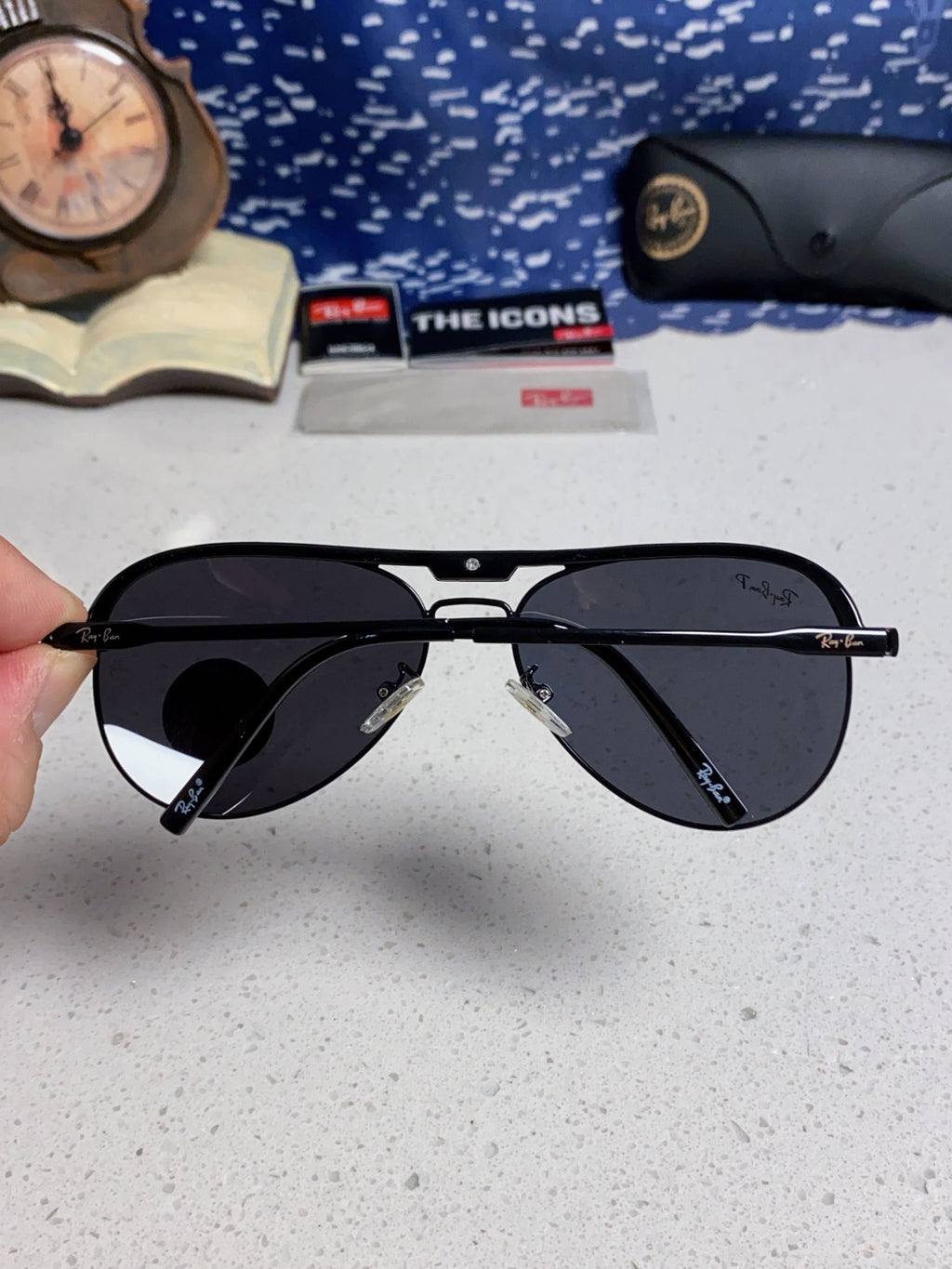 Ray-Ban RB3409 Polarized Aviator Silver Lens Sunglasses for Men - 399539 - detail image 5