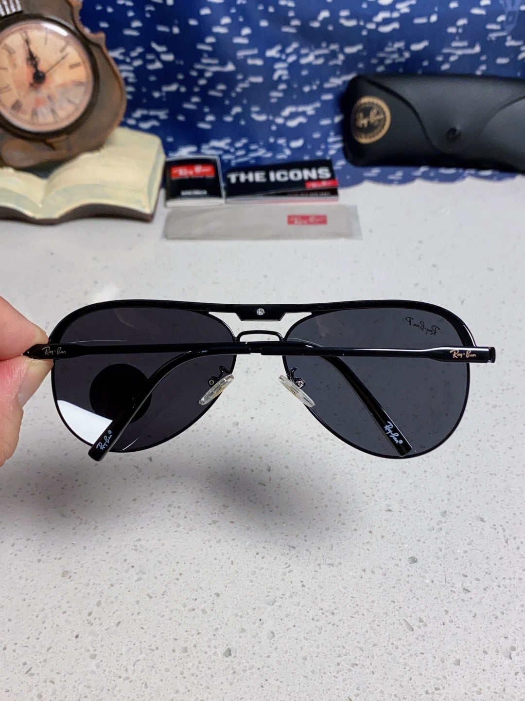 Ray-Ban RB3409 Polarized Aviator Silver Lens Sunglasses for Men - 399539 - detail image 5