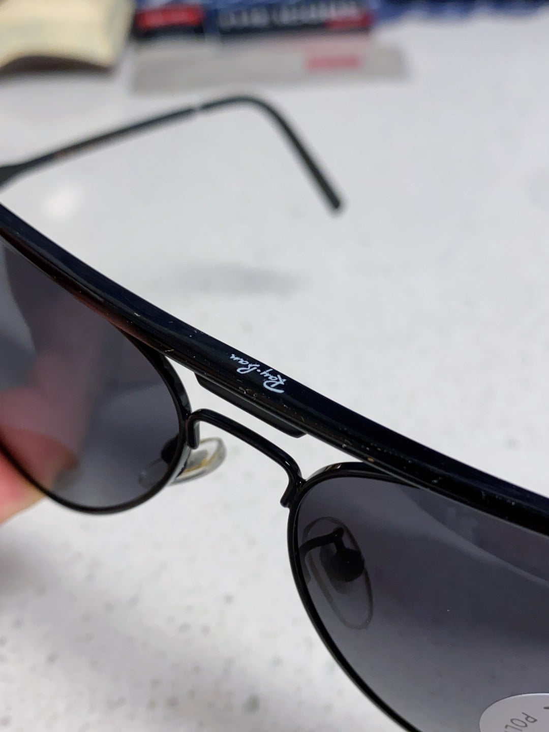 Ray-Ban RB3409 Polarized Aviator Silver Lens Sunglasses for Men - detail image 8