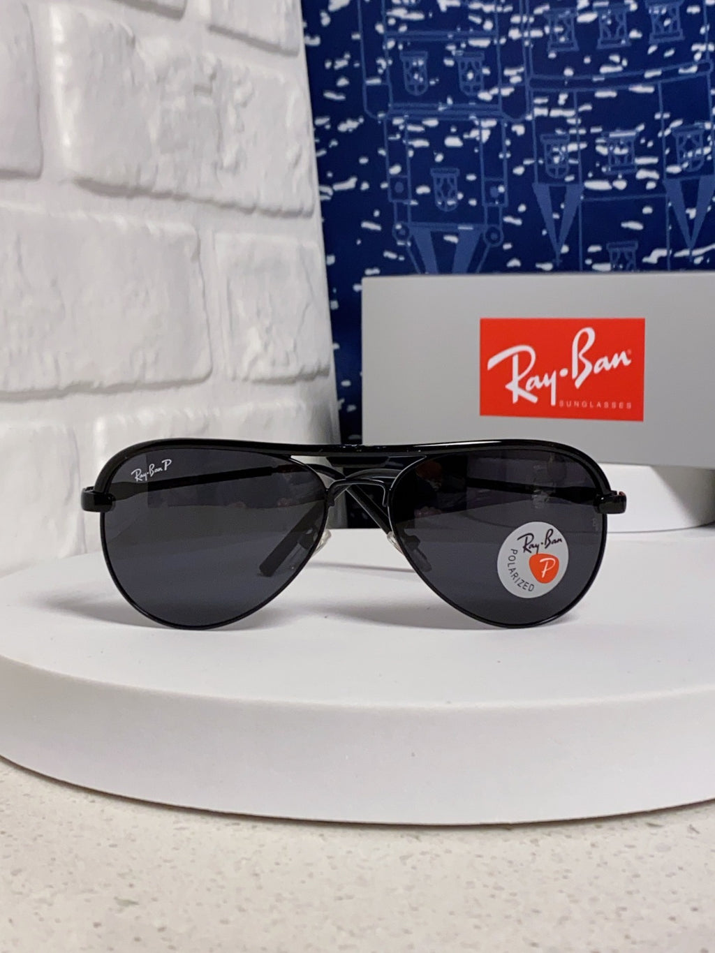 Ray-Ban RB3409 Polarized Aviator Silver Lens Sunglasses for Men - detail image 2