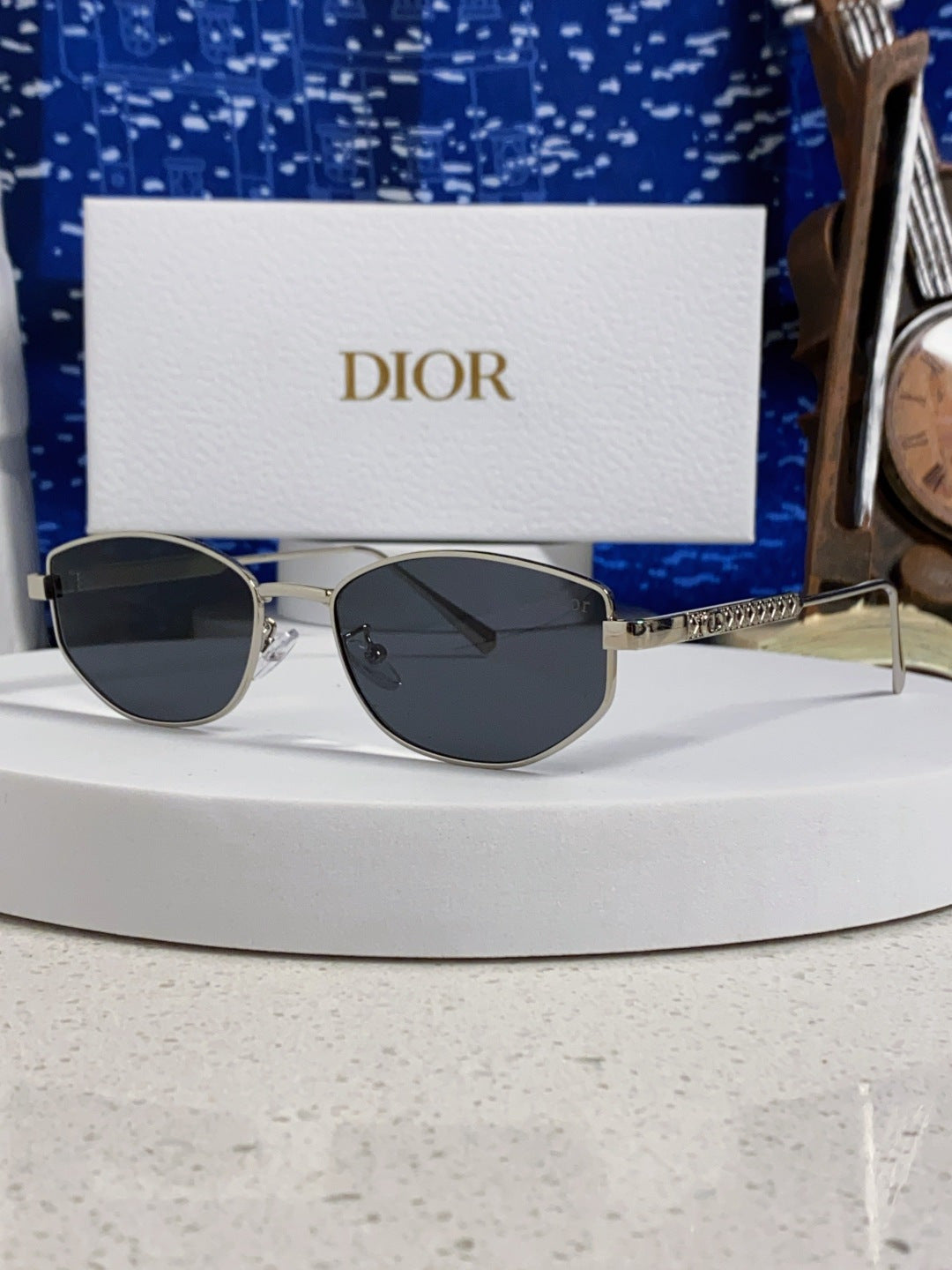 Dior Metal Round Silver Lens Sunglasses for Men & Women - 398708