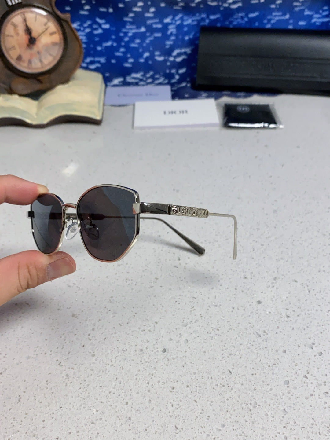 Dior Metal Round Silver Lens Sunglasses for Men & Women - 398708 - detail image 6