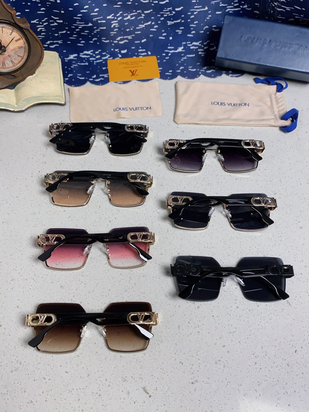 Louis Vuitton Metal Square Black Lens Sunglasses for Men & Women - 414901 - detail image 11