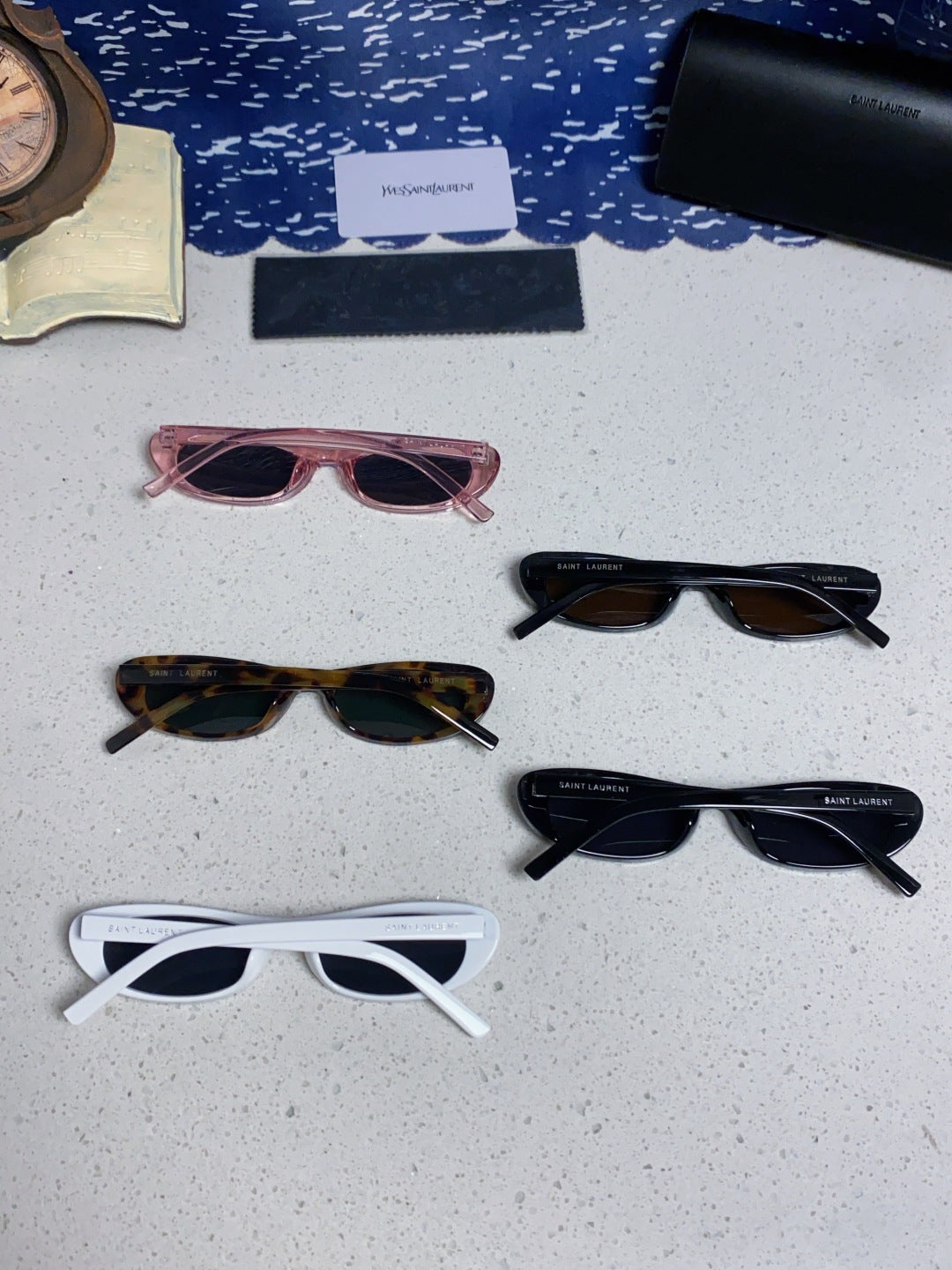 Saint Laurent SL557 Oval Silver Lens Sunglasses for Men & Women - detail image 11