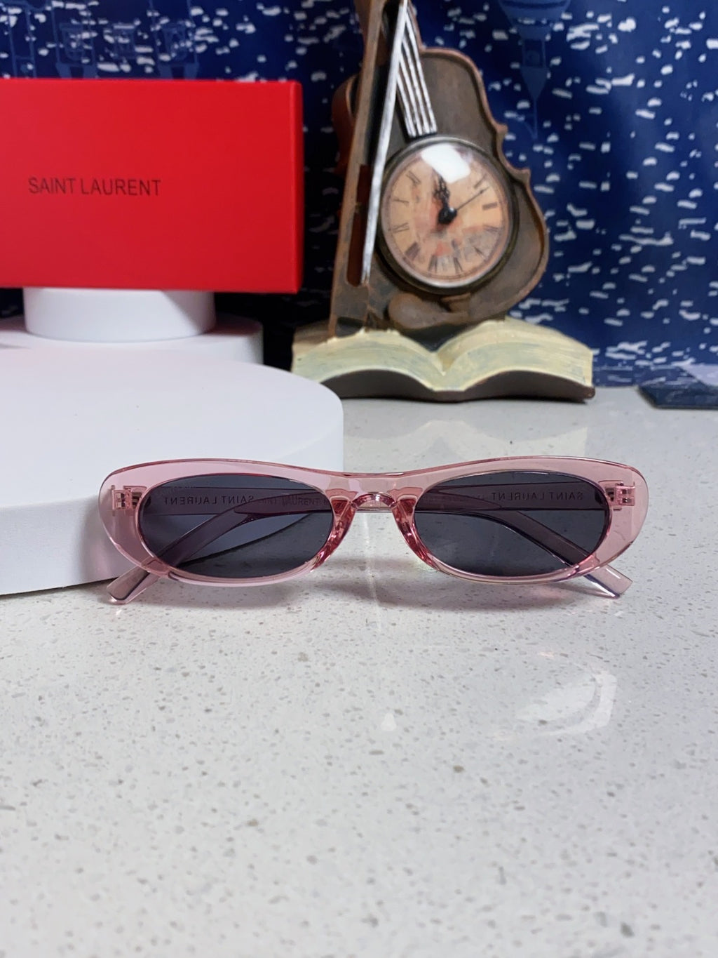 Saint Laurent SL557 Oval Silver Lens Sunglasses for Men & Women - 449214 - detail image 8