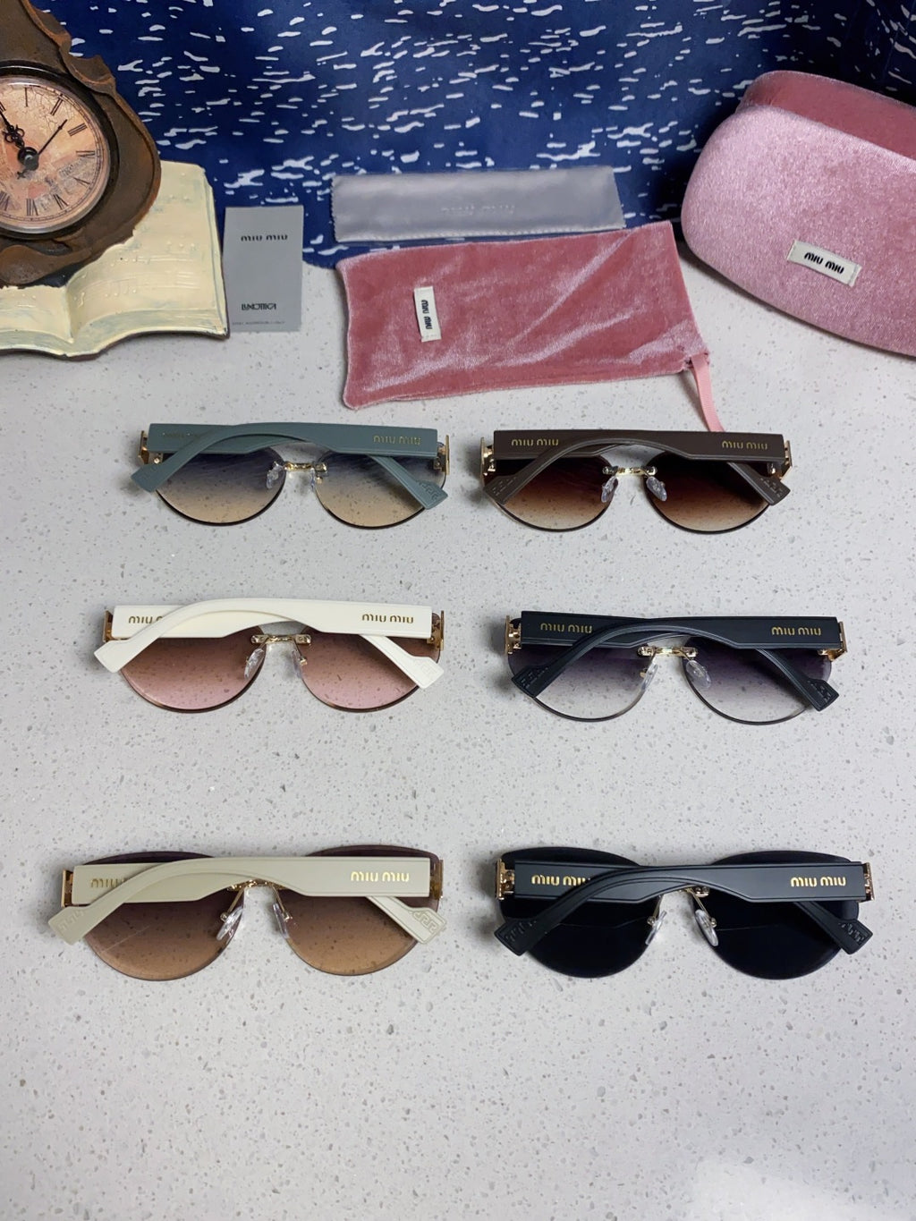Miu Miu Lightweight Rimless Silver Lens Sunglasses for Women - 449699 - detail image 11