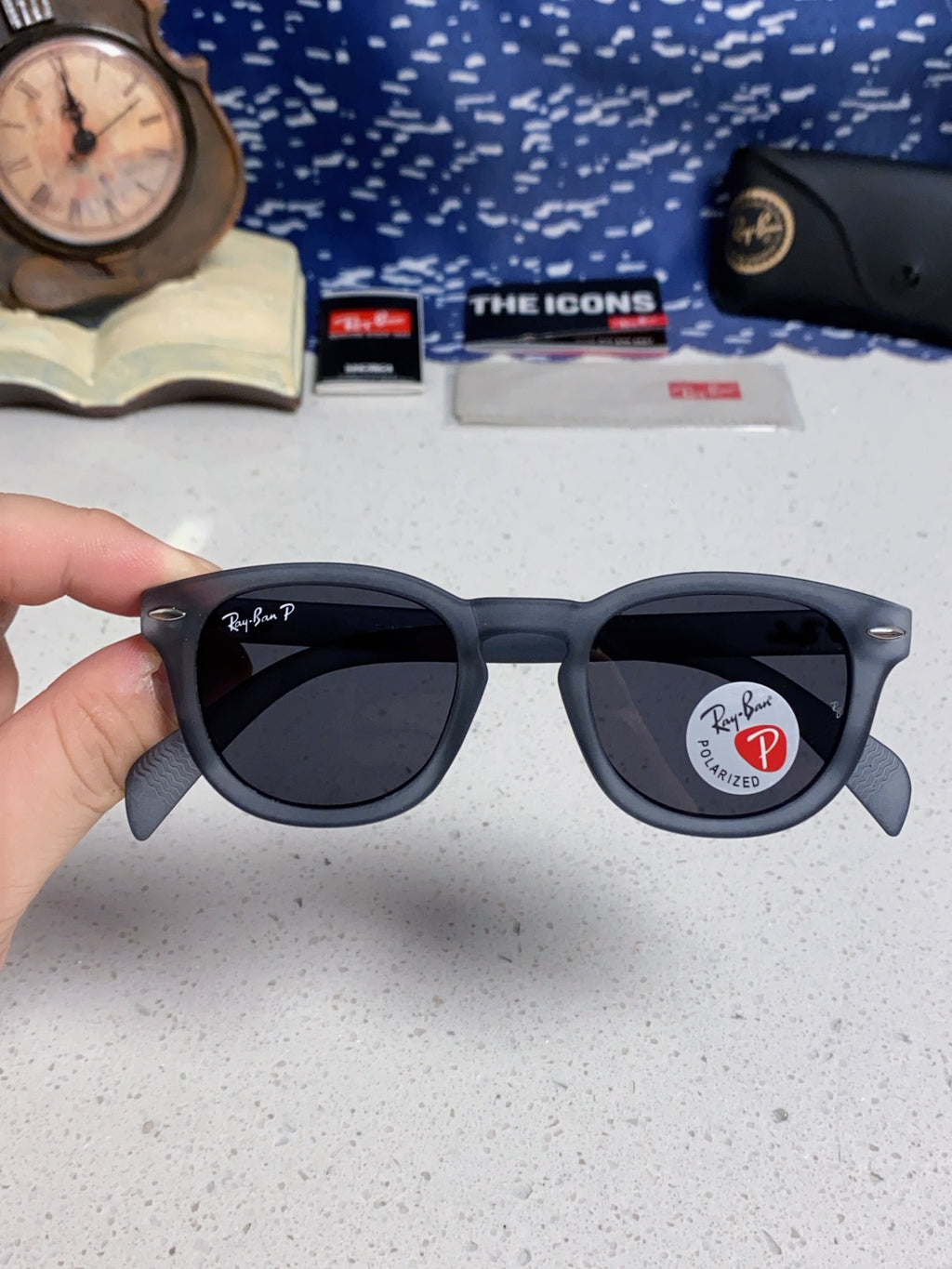 Ray-Ban RB5356 Polarized Oval Silver Lens Sunglasses for Men & Women - 466560 - detail image 4