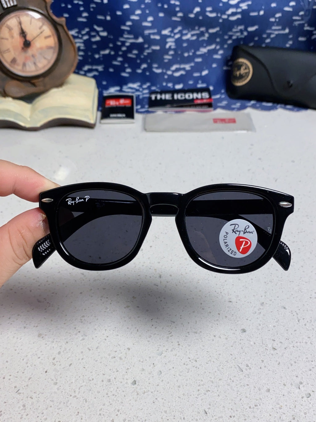 Ray-Ban RB5356 Polarized Oval Silver Lens Sunglasses for Men & Women - detail image 4