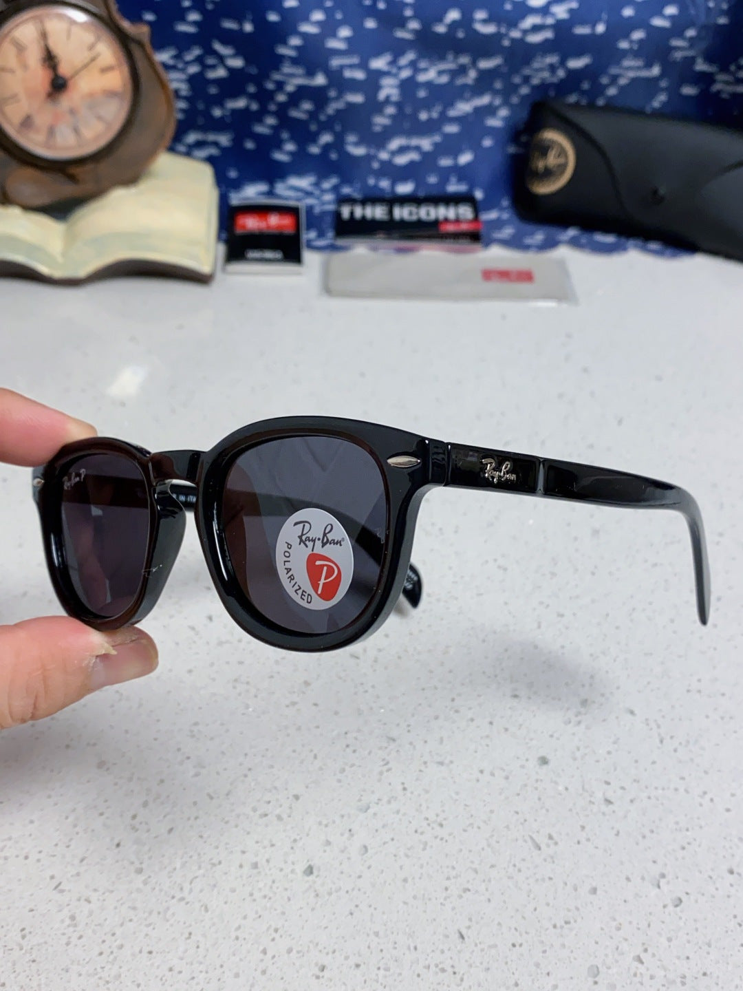 Ray-Ban RB5356 Polarized Oval Silver Lens Sunglasses for Men & Women - detail image 6