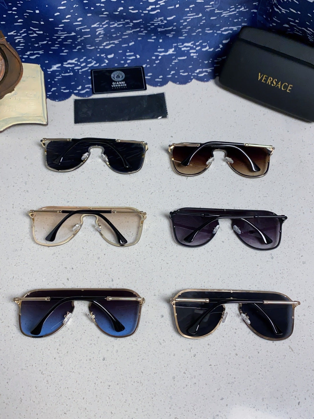 Versace Metal Oversized Silver Lens Sunglasses for Men & Women - 466220 - detail image 10