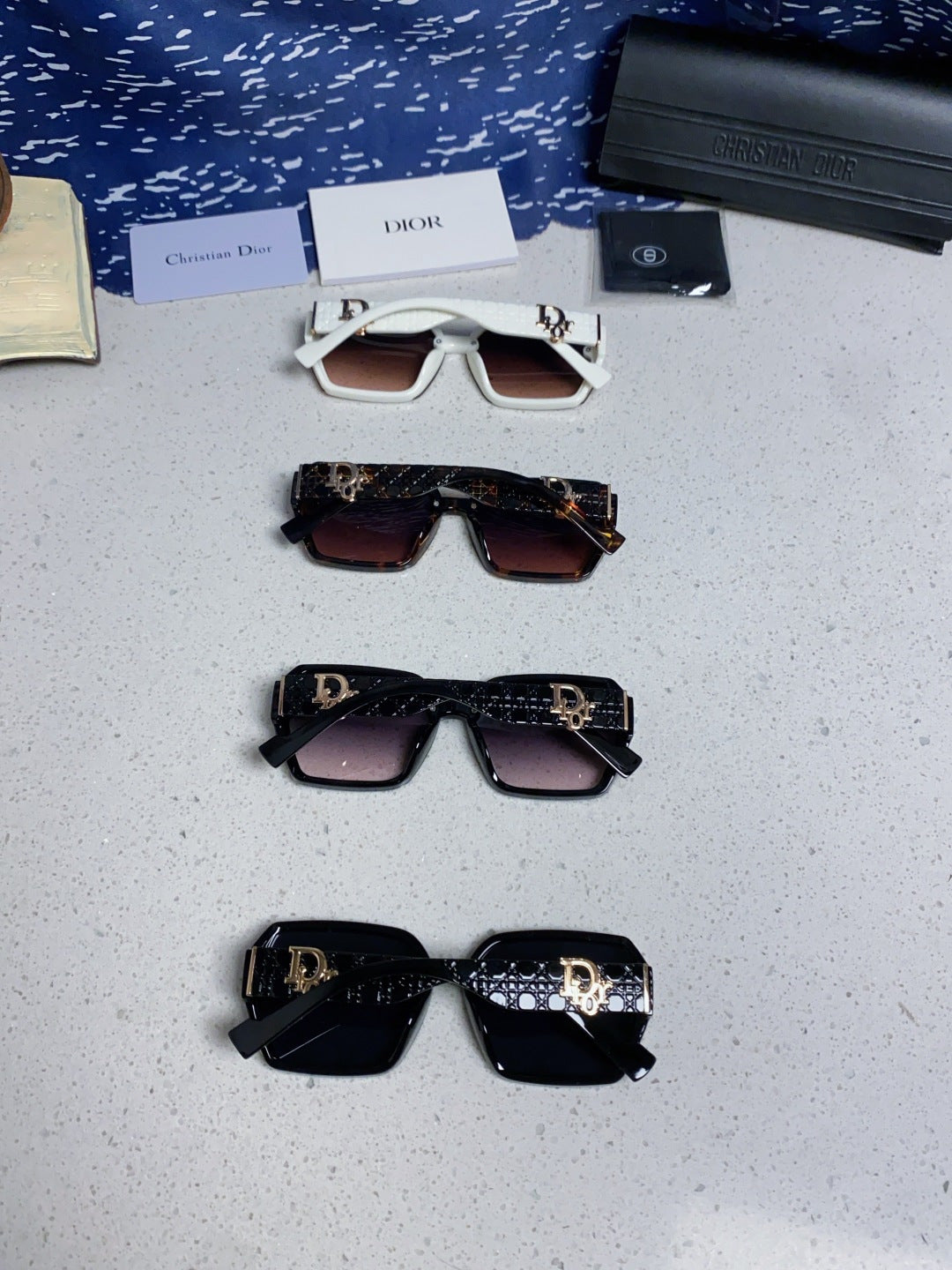 Dior Metal Square Silver Lens Sunglasses for Women - detail image 11