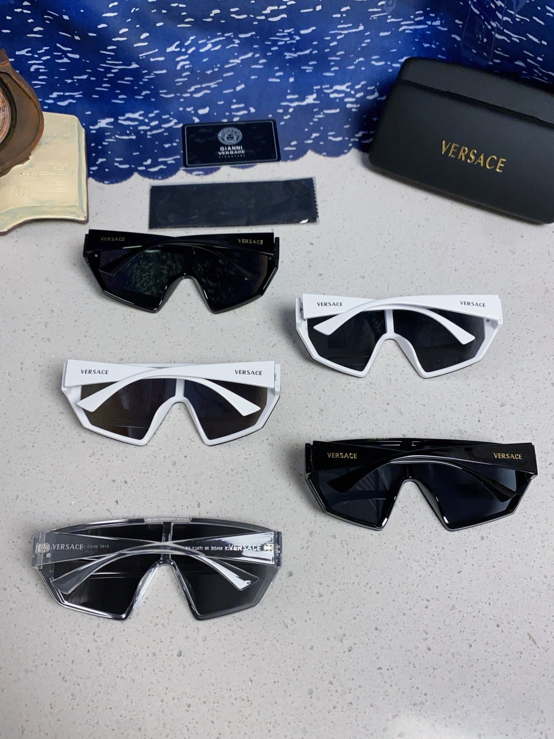 Versace Square Black Lens Sunglasses for Men & Women - detail image 12