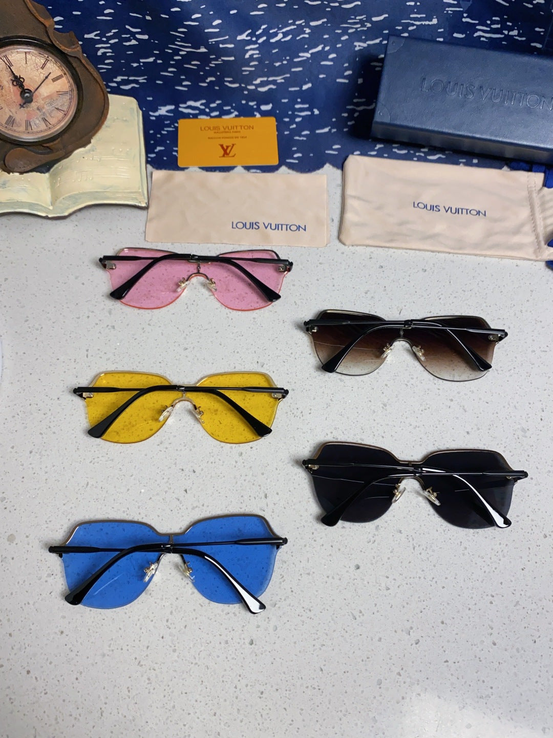 Louis Vuitton Lightweight Rimless Blue Lens Sunglasses for Women - 464645 - detail image 9