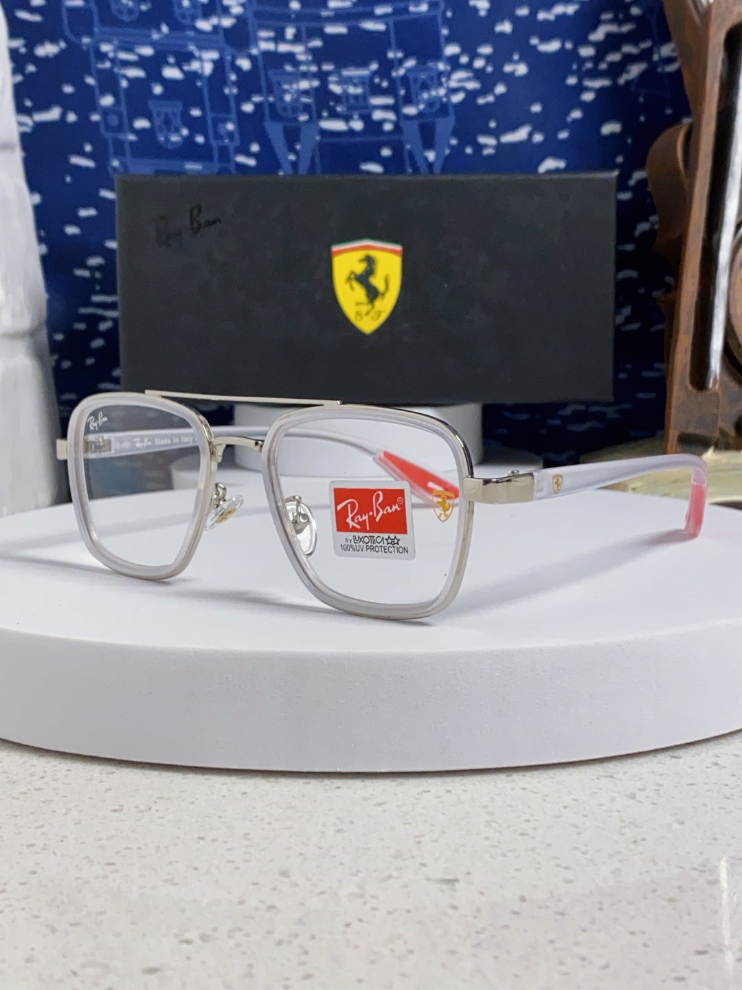 Ray-Ban BR3911 Metal Oversized Silver Lens Sunglasses for Men & Women - 466540
