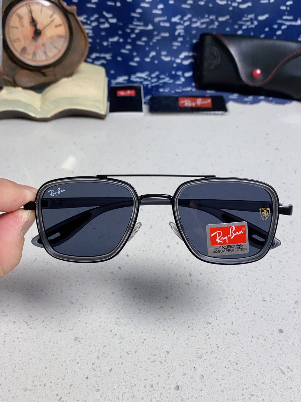 Ray-Ban BR3911 Metal Oversized Blue Lens Sunglasses for Men & Women - 466541 - detail image 4