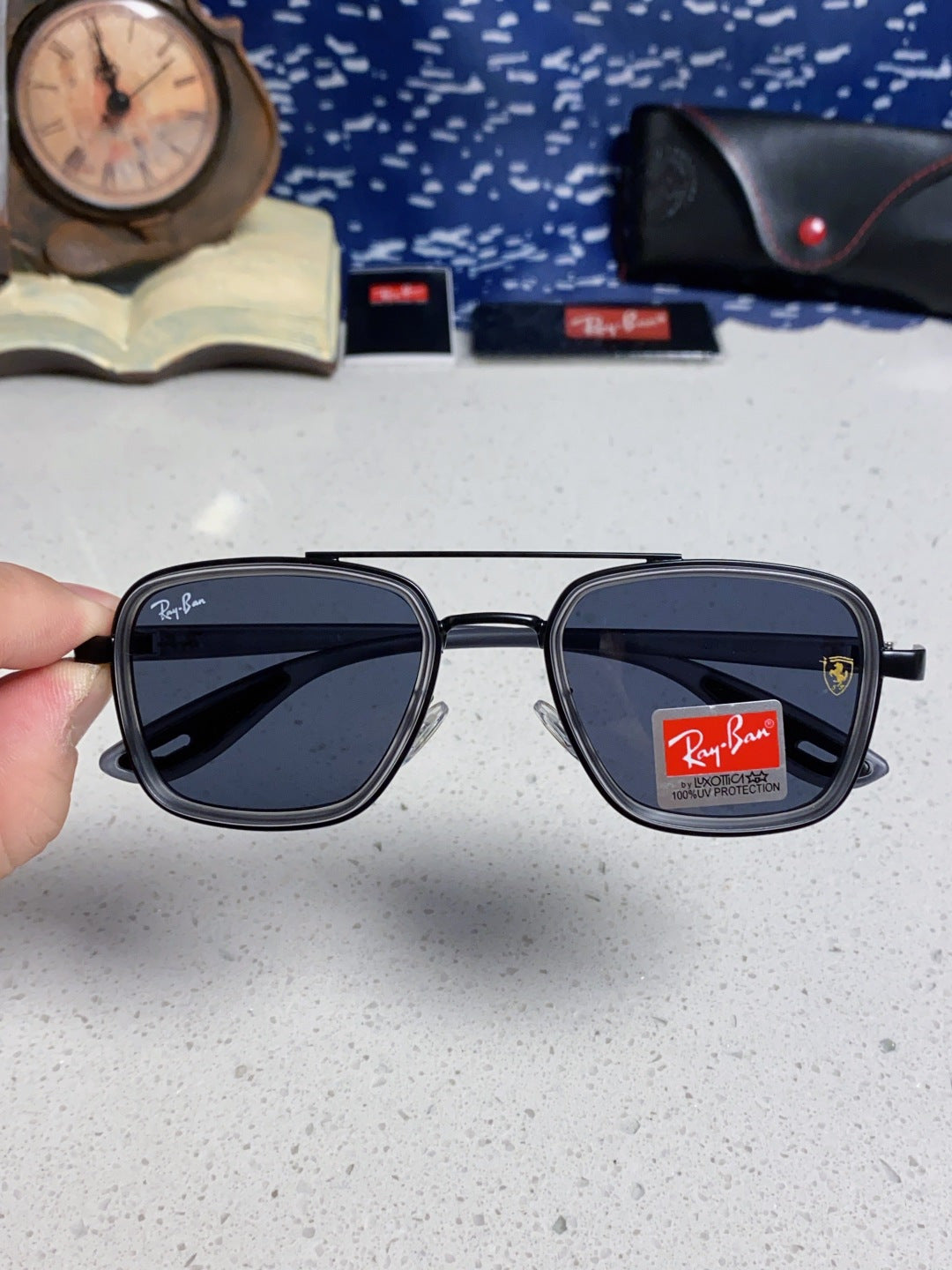 Ray-Ban BR3911 Metal Oversized Blue Lens Sunglasses for Men & Women - 466541 - detail image 4