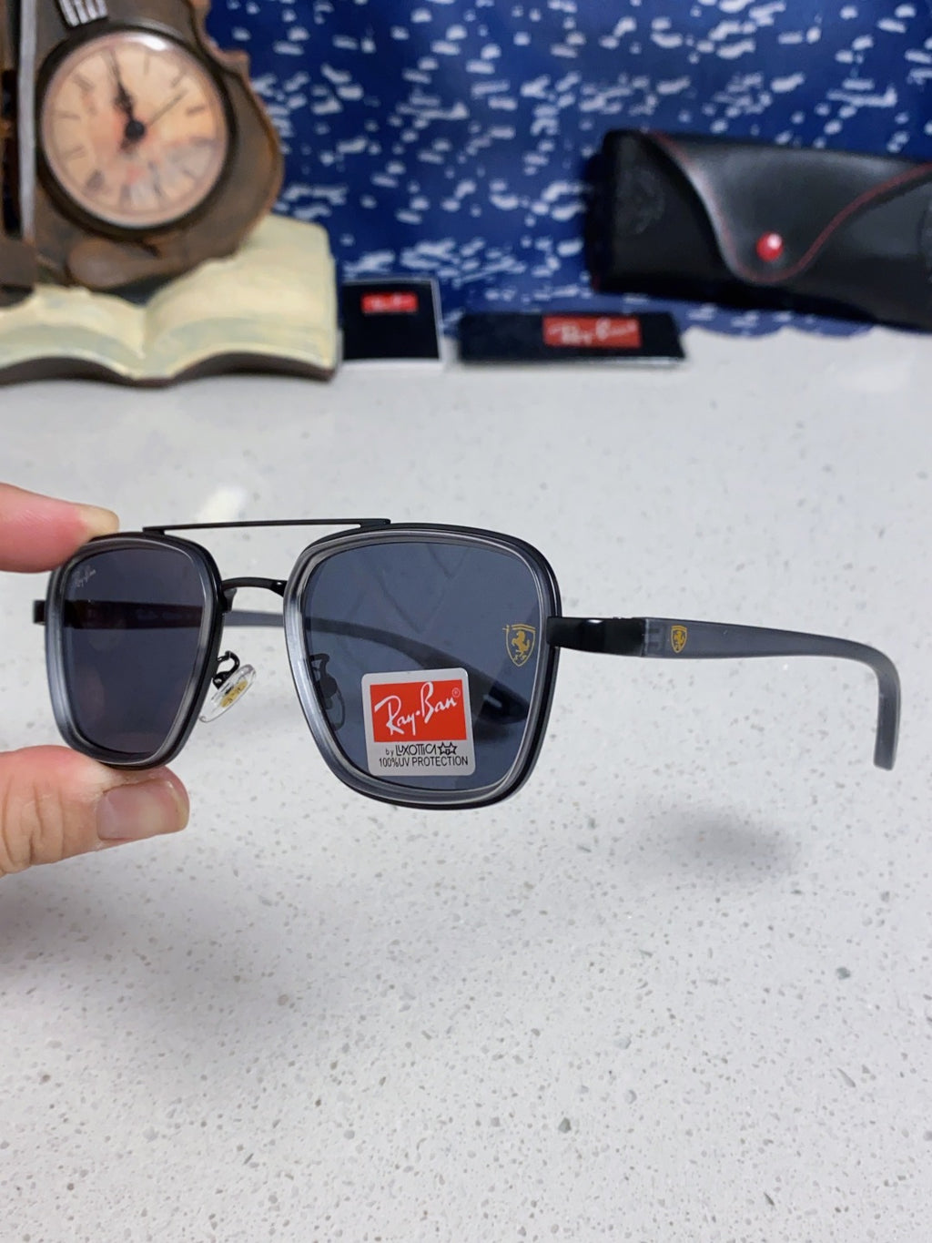 Ray-Ban BR3911 Metal Oversized Blue Lens Sunglasses for Men & Women - 466541 - detail image 6
