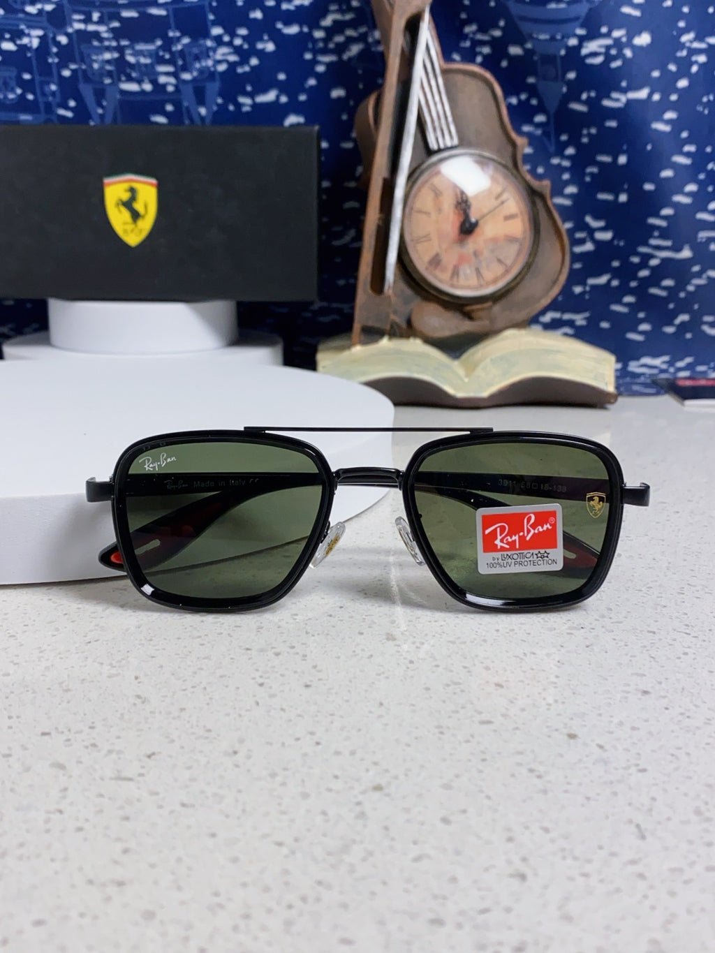 Ray-Ban BR3911 Metal Oversized Silver Lens Sunglasses for Men & Women - detail image 9