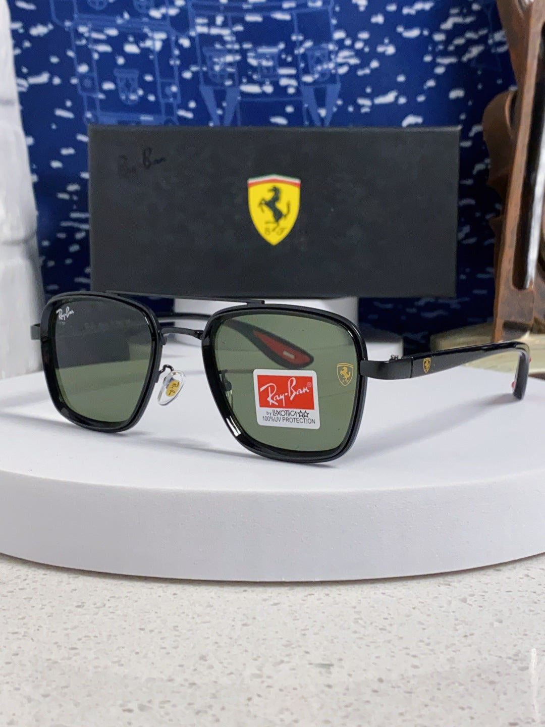 Ray-Ban BR3911 Metal Oversized Silver Lens Sunglasses for Men & Women