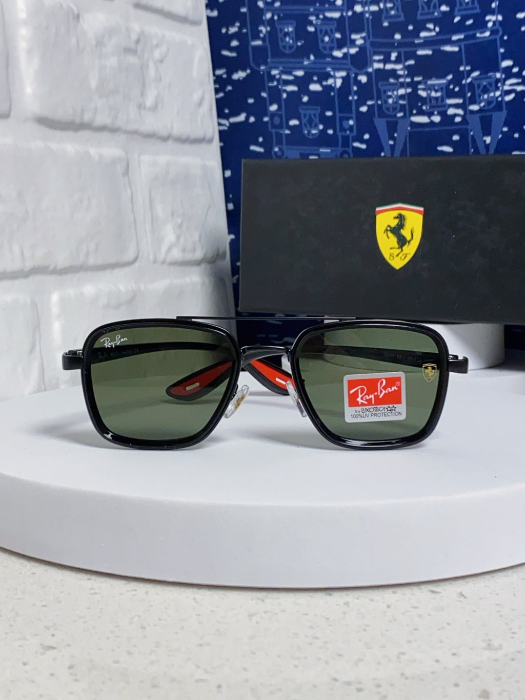 Ray-Ban BR3911 Metal Oversized Silver Lens Sunglasses for Men & Women - detail image 2