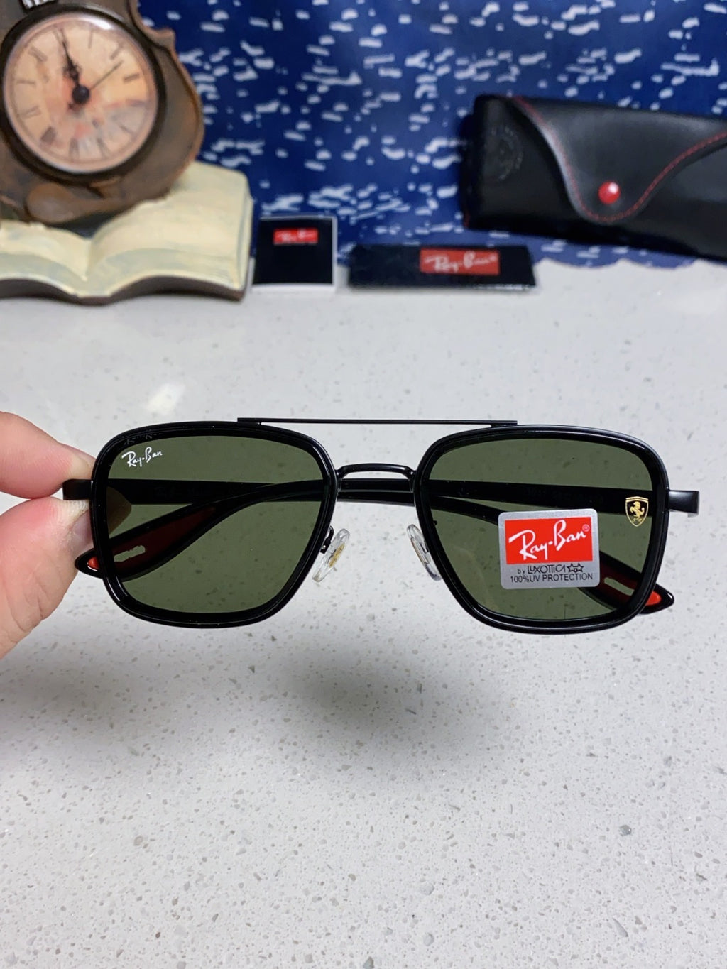 Ray-Ban BR3911 Metal Oversized Silver Lens Sunglasses for Men & Women - detail image 4