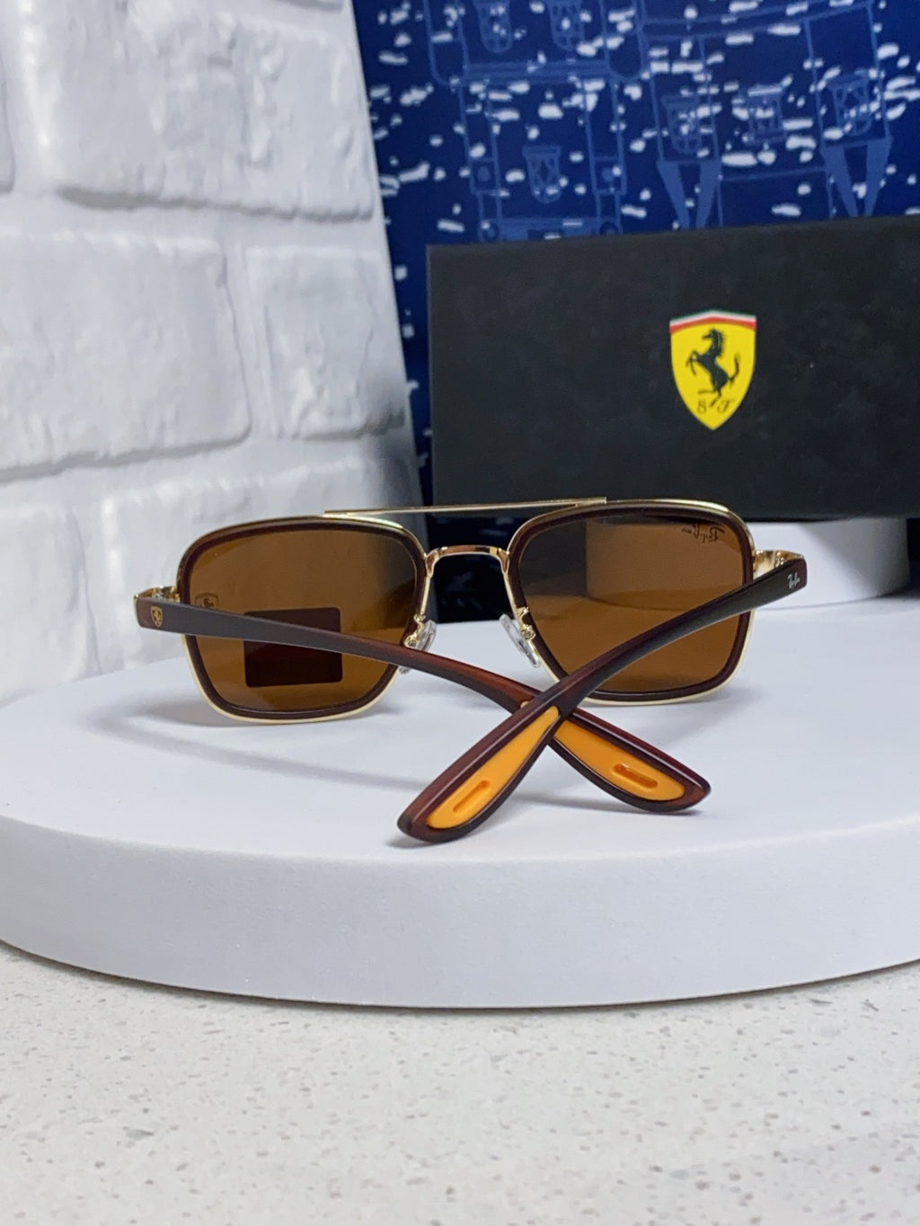 Ray-Ban BR3911 Metal Oversized Brown Lens Sunglasses for Men & Women - detail image 3