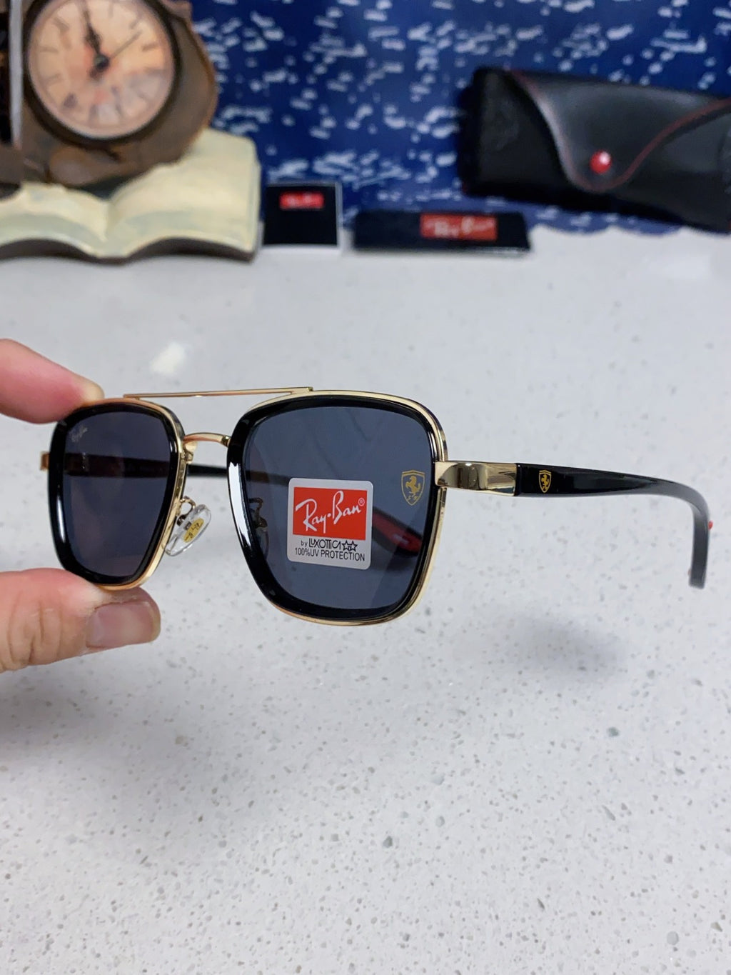 Ray-Ban BR3911 Metal Oversized Blue Lens Sunglasses for Men & Women - 466545 - detail image 6
